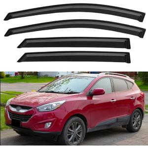 Window Visors Rain Guards for 2010 2011 2012 2013 2014 2015 Hyundai Tucson, Out-Channel Window Vent Wind Deflectors Visors Shades for 10-15 Tucson