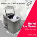 Frigidaire 26 Lbs per Day Portable Compact Maker, Ice Making Machine, Stainless, Medium