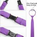 Enlision Boys Ties Solid Color Pre-Tied Kids Necktie for Age 8-12 Adjustable Woven Formal Kids Tie Wedding School Graduation (Lavender)