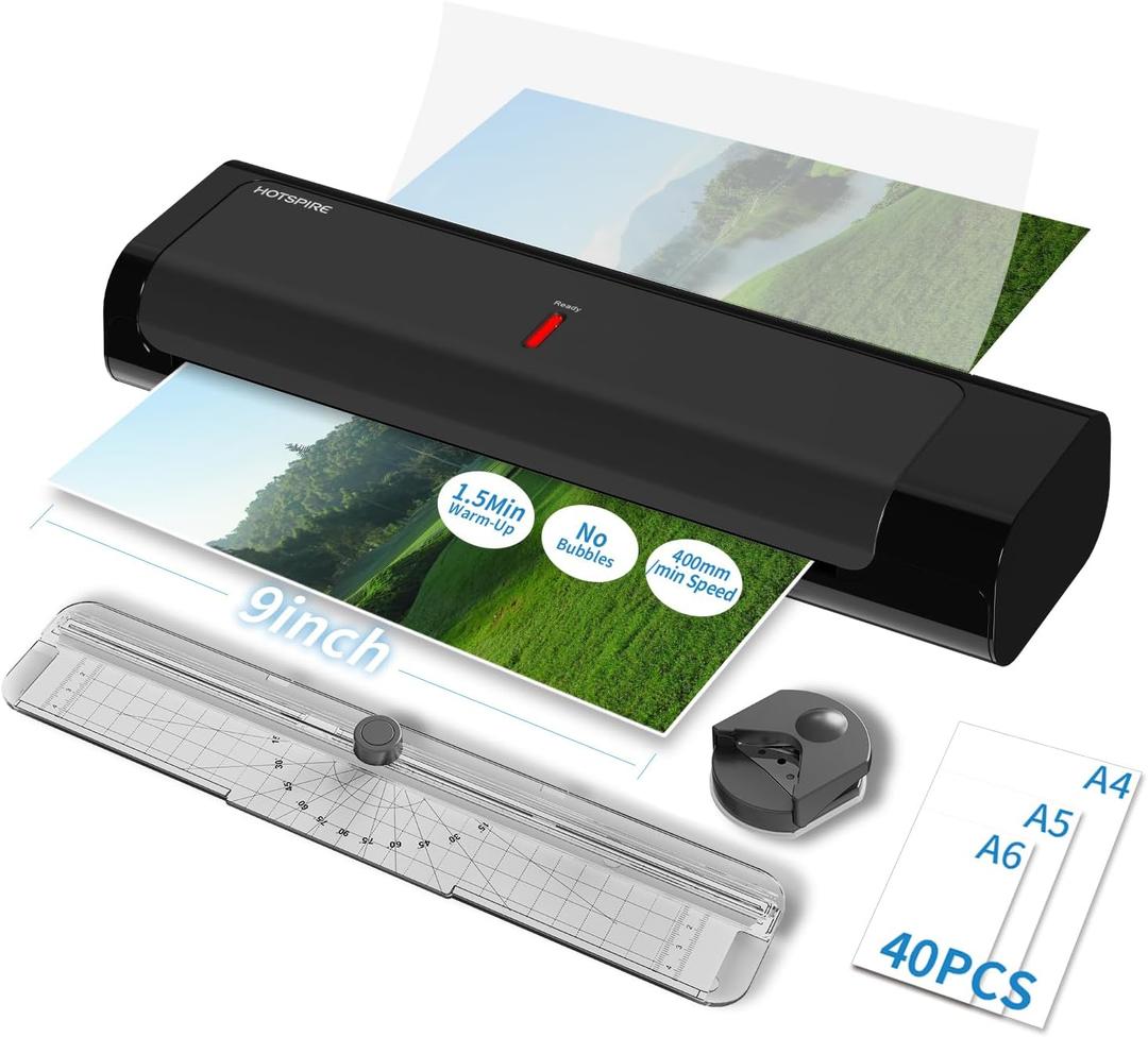 OL253 Thermal Laminator for Teachers & Home Office, Fast Preheat Desktop Laminator with Smooth & Bubble-Free Laminating, Fits A4 & Letter, 35 mil Pouches