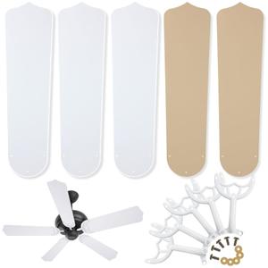 Yaocom Ceiling Fan Replacement Blades and Arms,Pointed Toe,Matte White