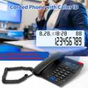 Corded Landline Phone with Caller ID, Landline Phones for Home Office, Speaker Phone with Redial, Speed Dial, Caller Indicator Light Feature, Telephone Landline Phones Adjustable Ringer: High/Low/Off