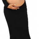 COSYOU Backless Maternity Dress for Photoshoot High Stretch Long Sleeve Open Belly Maternity Maxi Gown for Photography, XL