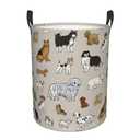 Gbuzozie Cute Dogs Animals Print Round Laundry Hamper Storage Basket Toys Clothes Organizer Bin For Home Bathroom Bedroom Dorm Nursery, 38l