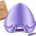 Weighted Eye Mask for Sleeping, Blackout Sleep Mask with Lavender Herbal Filling, Satin Eye Mask for Migraine Relief, Meditation, Relaxation & Stress Relief for Women