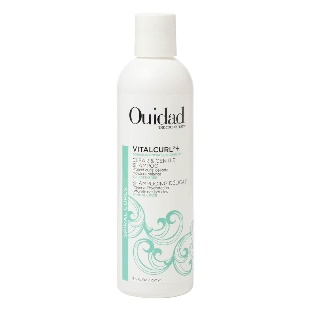 Ouidad VitalCurl+ Clear & Gentle Shampoo for Spiral Curls Nourishing, Sulfate-Free Cleanser, Balances Curly Hair's pH to Retain Moisture, Elasticity, and Bounce, Silicone & Mineral Oil Free