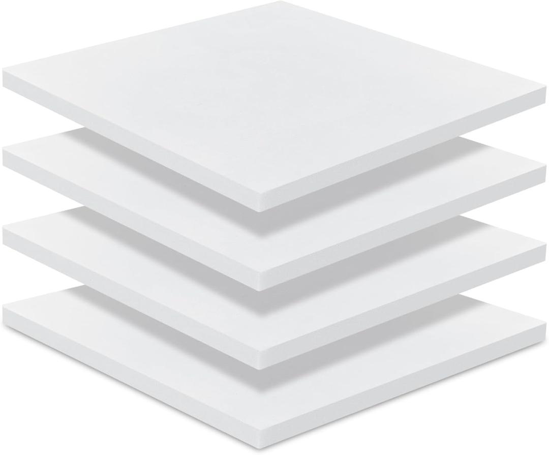 Frienda 4 Pack 1" x 18" x 18" Upholstery High Density Foam Cushion Seat Replacement Square Cut to Size Foam Couch for Patio Furniture Commercial Dinning Chair Couches Benches Padding DIY Projects