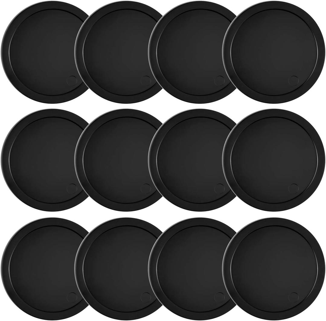 Coopay 12 Pieces Home Air Hockey Pucks 2.5 Inch Heavy Replacement Pucks for Game Tables Equipment Accessories, 12 Grams (Black)