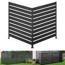42" H x 38" W (2 Panels) Air Conditioner Fence Panels, Outdoor Freestanding Privacy Screens, Pool Equipment Enclosure, No Dig Trash Can Screens Fence Kit for Outside Backyard Patio Black