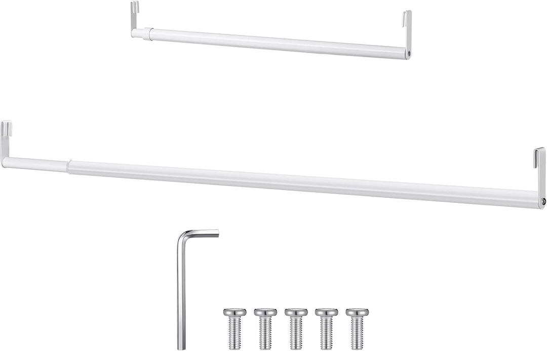 Threehoney Expandable Closet hanger Rod for Wire Shelf, 36-60 Inch, White