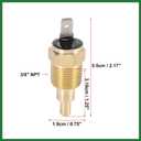 Motoforti Radiator Engine Cooling Fan Temperature Sensor Switch 3/8" NPT | Thermo sensor switch, 140 Degree on 125 Degree Off, Long-lasting, Universal