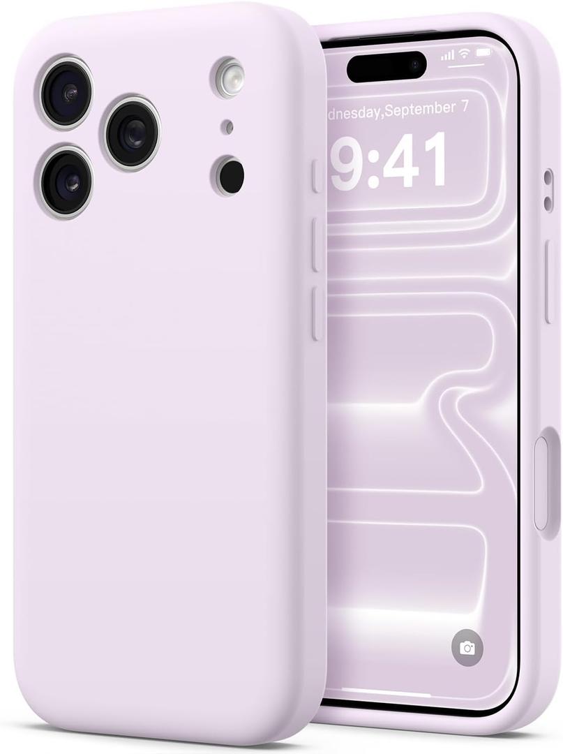 AOTESIER Compatible with iPhone 17 Pro Case, Silicone Upgrade [Full Camera Protection][Integrated Camera Control Button] Shockproof Protective 17 Pro Phone Case with Anti-Scratch Lining, Cloud Mauve