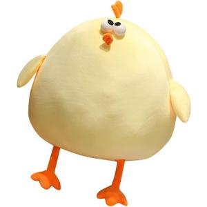 Funny Fat Chicken Plush Pillow, Super Soft Mother Hen Doll, Cute Chicken Neck Pillow, Yellow Plush Stuffed Animal for Boys & Girls Festival Gifts