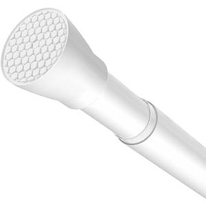 Shower Curtain Rod White Tension Rod 45 to 77 Inch Spring Curtain Shower Rod Non Slip 1pcs for Windows No Drilling Adjustable Tension Rods of Curtain Window Closet Kitchen