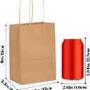 Bakepacker 100 Pcs Brown Mini Paper Gift Bags with Handles 6"x4.5"x2.5" Kraft Party Favor Bags Multiple Uses (Mini size)