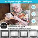 Rechargeable 5X Magnifying Glass for Reading, Large Bright Full Page Magnifier with Light, Handheld LED Dimmable Lighted, Lightweight Book Magnifier for Reading Small Prints Seniors Low Vision