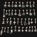 RUBYCA Tibetan Silver Color Connectors Bails Beads with Pendant fit Charm Bracelet Mix Styles (120 PCS)
