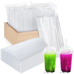 Eaasty 1000 Pcs Disposable Drinking Plastic Straws Bulk, 0.24'' Diameter and 7.87" Long Plastic Long Disposable Drinking Straws (Transparent)
