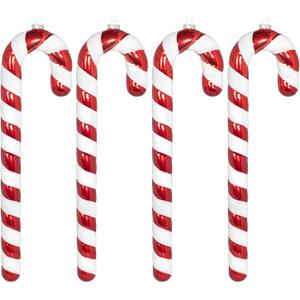 KI Store 4pcs Extra Large Christmas Candy Cane Ornaments 16-Inch Red and White Christmas Decorations for Xmas Tree Garland Window Fireplace Mantel