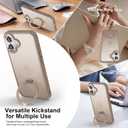 Magnetic for iPhone 16 Case with Ring Stand, Slim Translucent Matte Back Shockproof Phone Case for iPhone 16 6.1'', Bronze