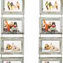 SESEAT 4x6 Wall Hanging Picture Frames Collage with 8 Opening Distressed White Frames,2 Packs
