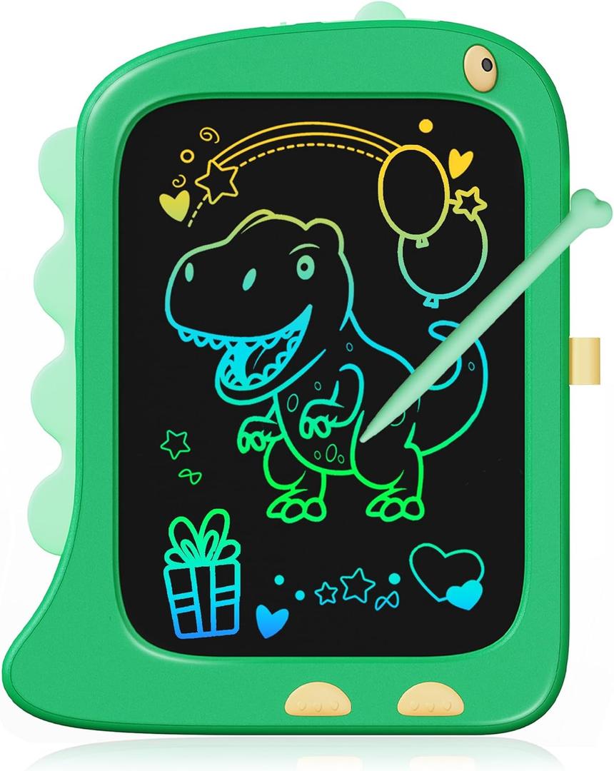 KOKODI LCD Writing Tablet Doodle Board, 3 4 5 6 Year Old Boys Toys Gifts, 8.5 Inch Drawing Pad Airplane Travel Road Trip Essentials, Dinosaur Toddler Kids Games Birthday Christmas Stocking Stuffers (Green)