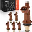 A-Premium Set of 6 Fuel Injectors Compatible with Toyota Tacoma, Tundra, 4Runner 1999 2000 2001 2002 2003 2004, V6 3.4L, Naturally Aspirated, Replace# 2320962040