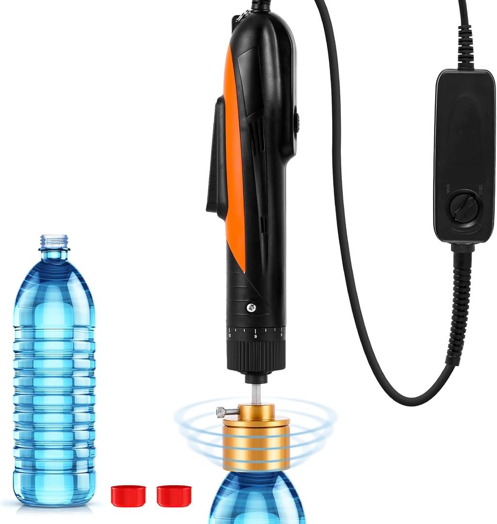 Electric Bottle Capping Machine Adjustable Plastic Bottle Capper 70kg/f Handheld Screw Bottle Cap Sealer for 0.39-1.97" Plastic Caps 110V