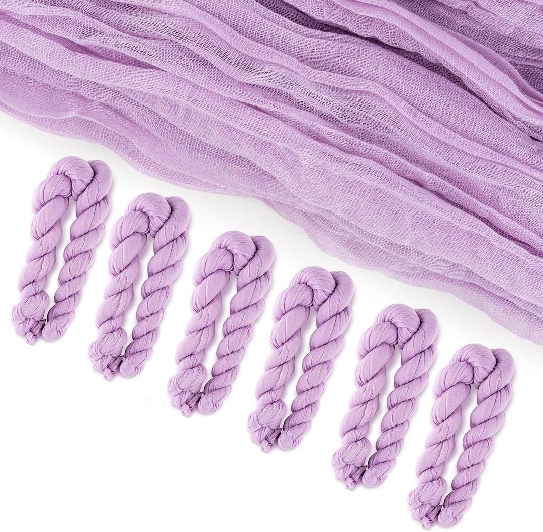 6 Pack Cheese Cloth Table Runners, 10 Foot Cheesecloth Table Runner Boho, Cheesecloth Table Runner 35x120, Lavender Cheesecloth Table Runner, Purple Table Runners, Wedding Arch Draping Fabric