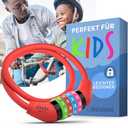 Büchel Bike Locks Cable for Kids - Colorful & Keyless - Secure Your Child's Bike - Easy-to-Use Bicycle Accessory, High Security 5 Digit Resettable Combination Coiling Bicycle Lock, Anti Theft 65 cm