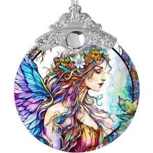 Stained Glass Suncatcher, Jocidea Fairy Ornament, Christmas Ornaments, Holidays Ornaments, Christmas Tree Decor, Fairy Decor for Home, Fairy Gifts