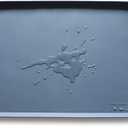 Hoki Found X-Large Silicone Non Slip Pet Dog Cat Bowl Mats - Waterproof Dog Cat Food Mats for Carpet - Gray