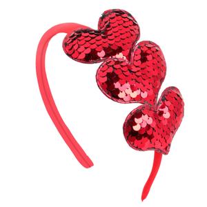 ZEYER Valentine's Day Headbands Glitter Heart Hair Band Red Love Sequin Headband Romantic Hair Bands Holiday Headbands Party Gift Valentine's Day Costume Party Accessories for Women