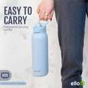 Ello Pop & Fill 32oz Stainless Steel Water Bottle with Quick Fill Technology, Double Walled and Vacuum Insulated Metal, Leak Proof Locking Lid, Sip and Chug, Reusable, BPA Free, Coastal Sunrise