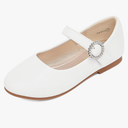 PANDANINJIA Sarena Girls Dress Shoes Rhinestone Flower Girl Ballerina Ballet Flats Mary Jane Wedding Party School Shoes for Toddler Little Kid Big Kid 7