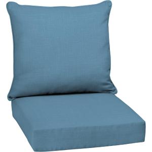 Arden Outdoor Deep Seat Cushion Set, 24 in x 24 in, Weather-Proof, Rain-Proof, Fade Resistant Patio Cushion for Chair, Sofa, and Couch French Blue Texture