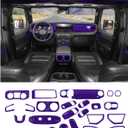 JWWY Interior Trim Kit Full Set Dress-Up Decor Set Center Console Gear Shift Dashboard Panel,Door Window Switch Knob Speaker Cover Trim for 2024–2026 Jeep Wrangler JL JLU & Gladiator JT Purple 28pcs
