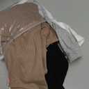 4 Pack Girls' Short Sleeve Shirts Ribbed Knit Crew Neck Tops Slim Fit Casual T-Shirt Kids Summer Basic Tees 5-14Y (11-12 Years, Black, White, Light Gray, Khaki)