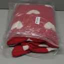 Valentine's Day Knitted Throw Blanket 50 x 60 Inch Double Sided Reversible Red Heart Blanket Red and White Love Decor Fluffy Microfiber for Wedding Anniversary Party Gift Bed Sofa Chair