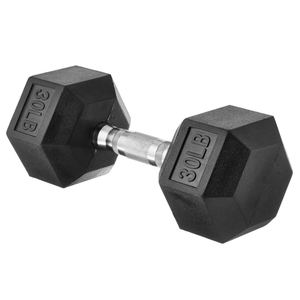 Rubber Encased Hex Dumbbell 30 LB