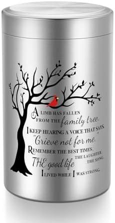 SOITIS Small Urns for Human Ashes Keepsake, 3.54 Inch Mini Urn for Human Ashes, Memorial Keepsake for Men Women, Cremation Urns for Adult Female Male - Tree of Life Silver Funeral Urn