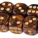 10PCS Polyhedral Dice D6 Dice 16mm Acrylic Dice Game Dice for RPG MTG DND Dice Table Games (Black Gold)
