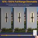 2 Pack 31.5in LED Outdoor Wall Lights, 3CCT & 10%-100% Dimmable, IP65 Waterproof, Black Modern Exterior Lighting Fixtures, Linear Long Exterior Wall Light for Porch,Yard