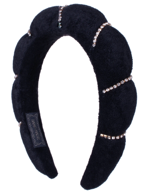 4 x Black headband With Rhinestone