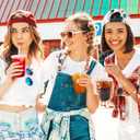 Turbo Bee 100 Pack - 16 OZ Round Bottom Plastic Cups with Lids and Straws, Disposable Clear Iced Coffee Cups with Lids for Cold Drinks and Beverages