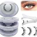Ginani Magnetic lashes,Erala Craft Magnetic Eyelashes with Applicator Natural Look,3D Soft Flex,Reusable No Glue Needed Soft Lashes for Wmen with All-Day Wear(Natural+Fuller+Simple)
