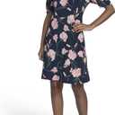 Tommy Hilfiger Women's Short Puff Sleeve V-Neck Shift Mini Dress, Size 12