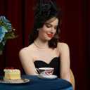 Cizoe Kentucky Derby Fascinators for Women High Tea Party Hat Wedding Cocktail Flower Headware with Mesh and Feathers (Black)