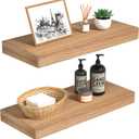 INHABIT UNION Oak Floating Shelves Wood for Wall 15.7in Wall Mounted Display Ledge Shelves Perfect for Bedroom, Bathroom, Living Room and Kitchen Decoration Storage