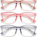 Blue Light Glasses for Woman Men | 99% Blue Light Blocking Glasses for Computer Gaming TV Phone Screen Square Frame | Anti Eyestrain & UV Glare Protection - 5 Pair (5 Pack Mix Color-1)